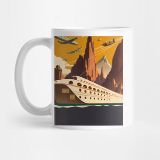 Boat & Planes Vintage Travel Art Poster Mug